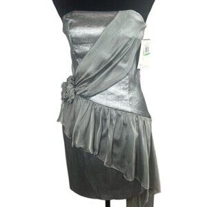 New NWT Jessica McClintock dress rare! Vintage size 8 platinum silver 90’s Y2K